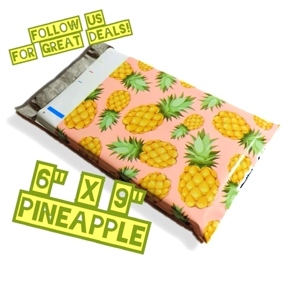 50 Pineapple Poly Mailers 6x9